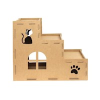 Rascador casa escalera para gatos de cartón corrugado grande
